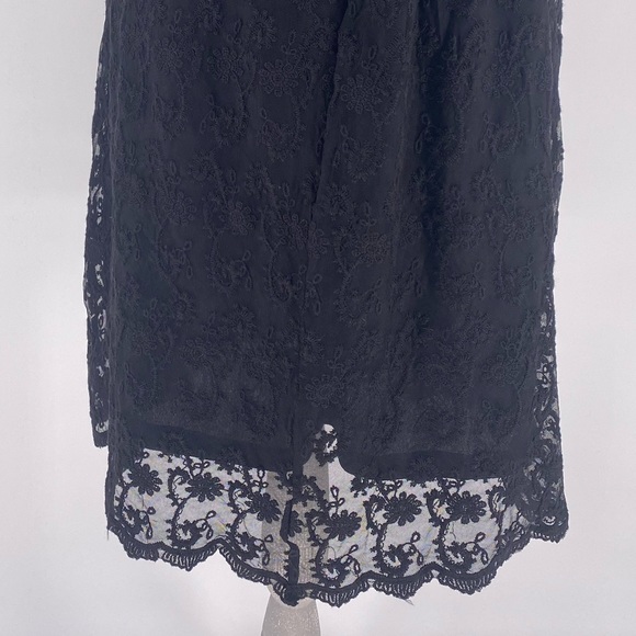 Altar’d State Mesh Floral Crochet Sexy Black Dress - Picture 8 of 8